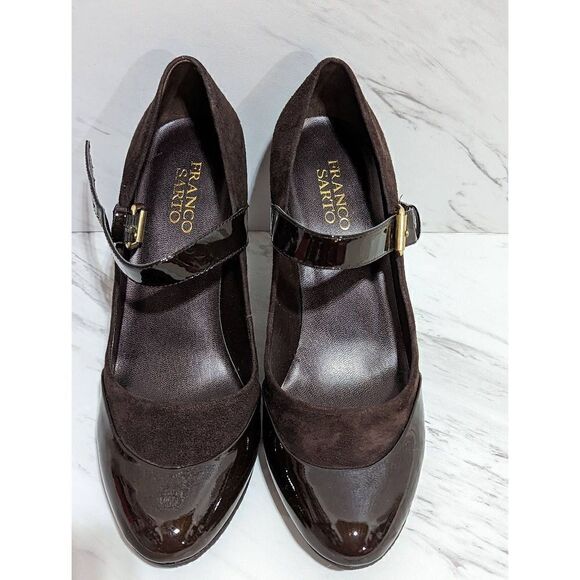 Franco Sarto Women's Brown Suede Mary Jane Heels Size 8M NWT - Picture 3 of 6